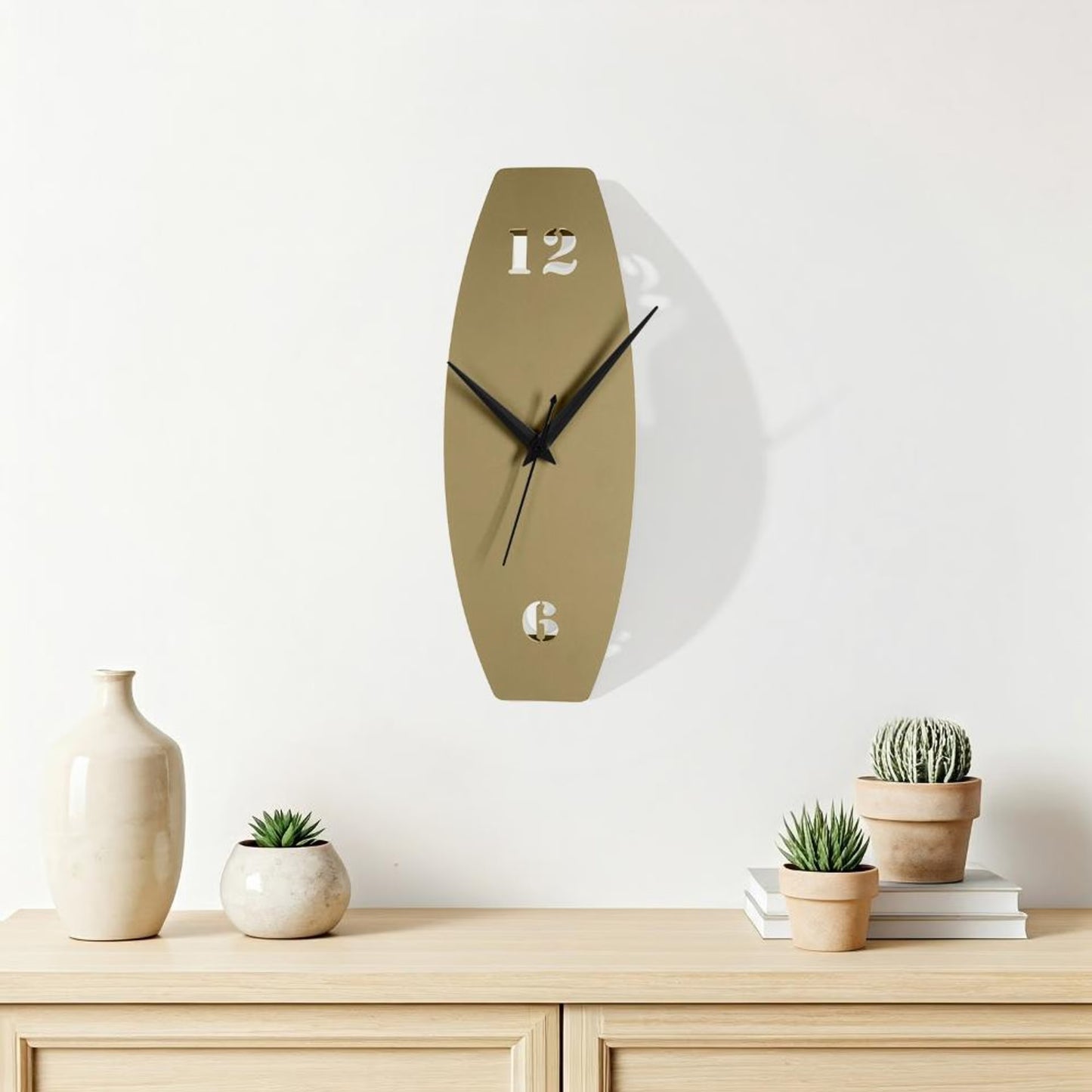 DFOLS Fleur Metal Wall Clock – Minimal Grey 18 Inch