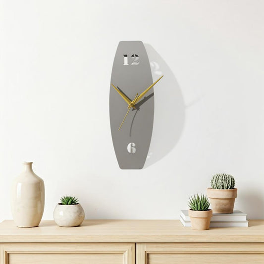 DFOLS Fleur Metal Wall Clock – Minimal Grey 18 Inch