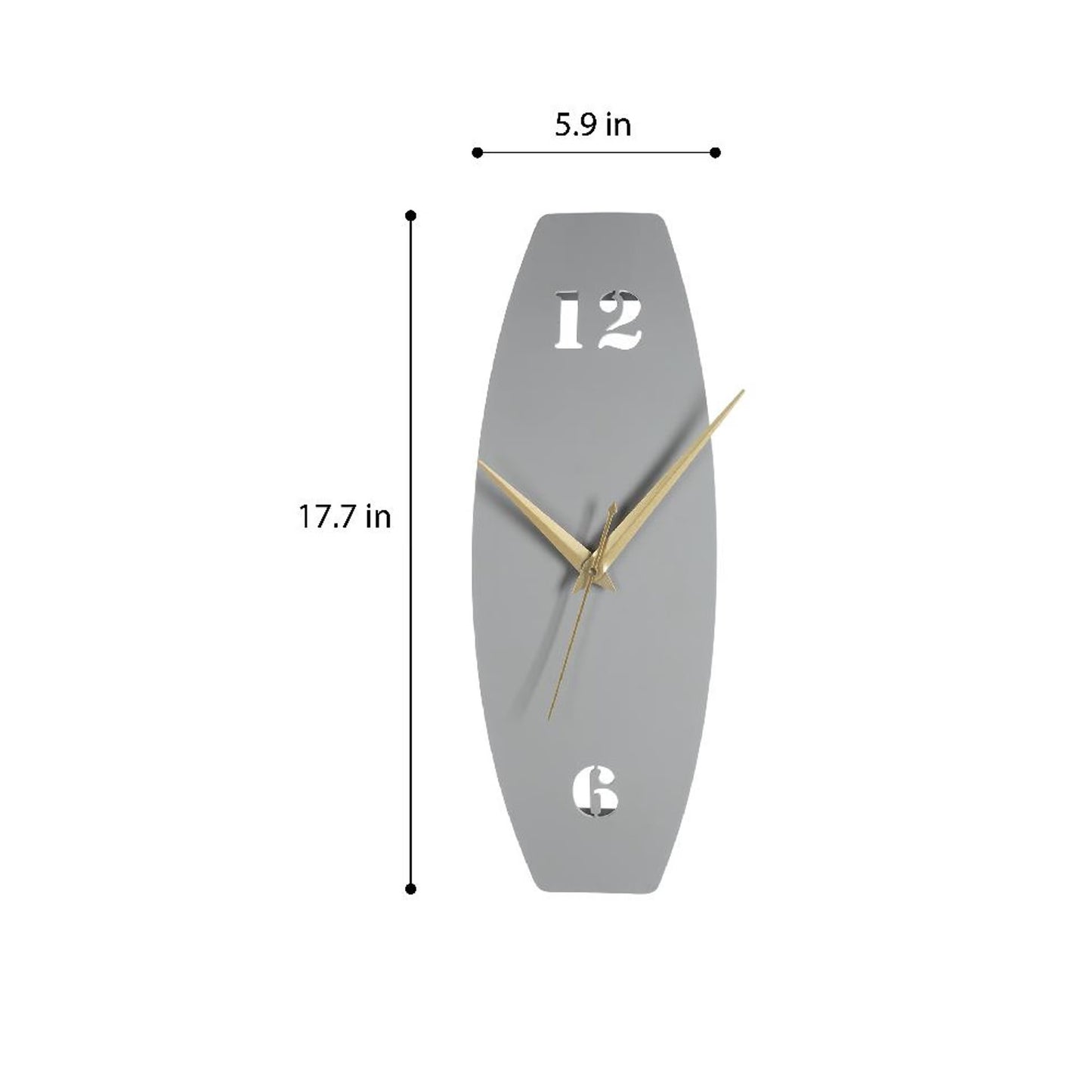 DFOLS Fleur Metal Wall Clock – Minimal Grey 18 Inch