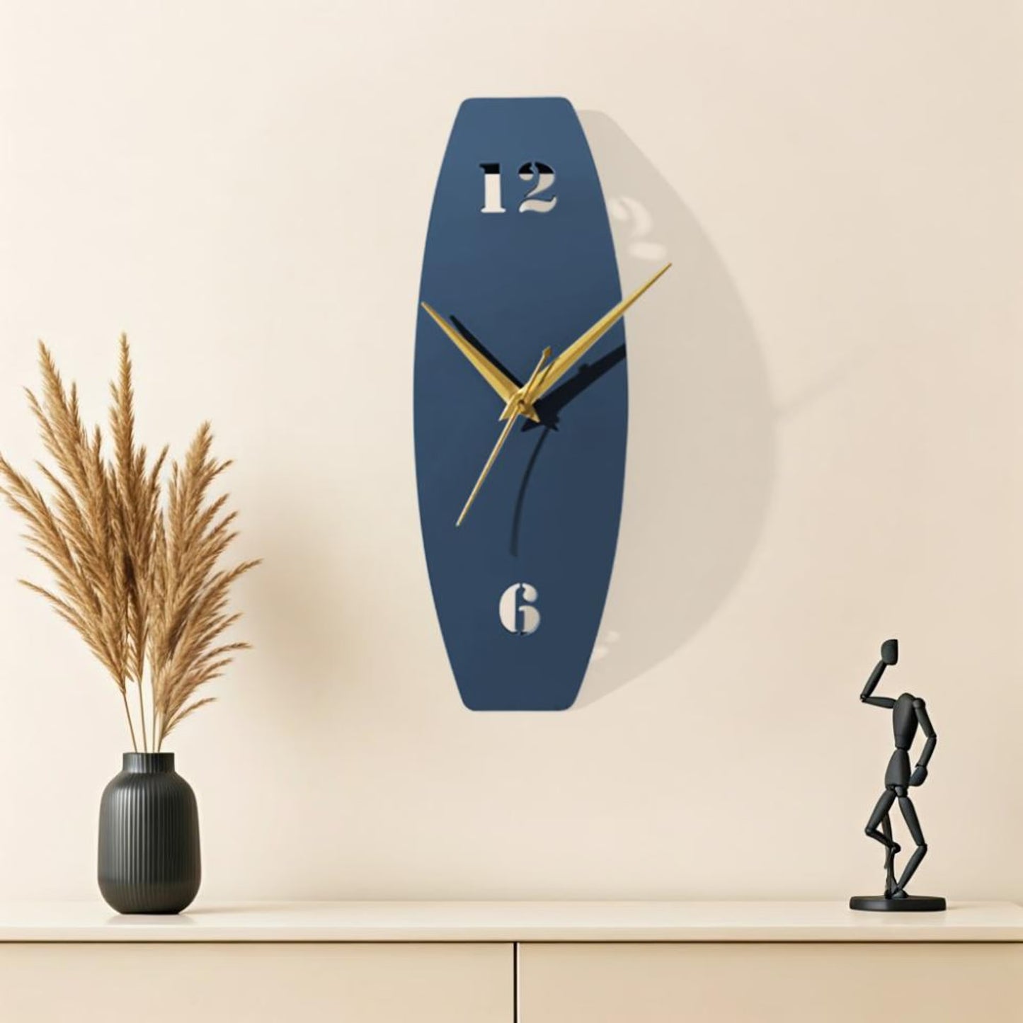 DFOLS Fleur Metal Wall Clock – Minimal Grey 18 Inch