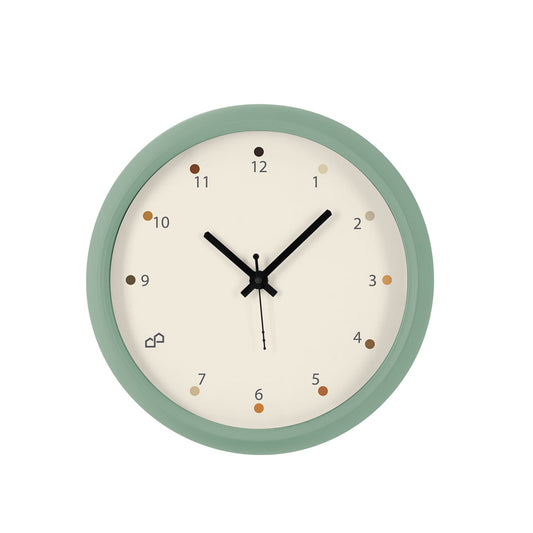DFOLS Pastell Matte Analog Wall Clock – Green 12 Inch