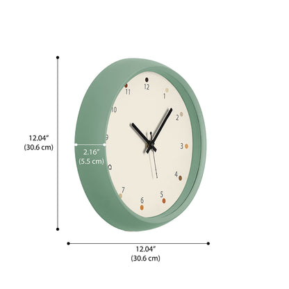 DFOLS Pastell Matte Analog Wall Clock – Green 12 Inch