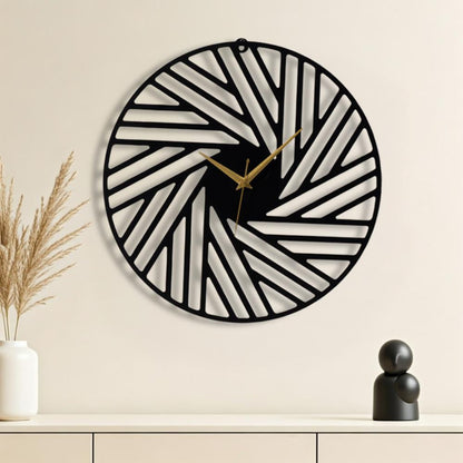 DFOLS Mistral Abstract Metal Wall Clock – Black 16 Inch