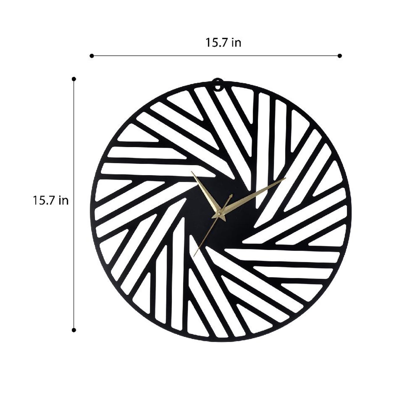 DFOLS Mistral Abstract Metal Wall Clock – Black 16 Inch