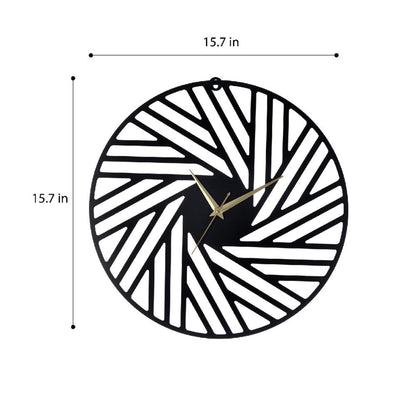 DFOLS Mistral Abstract Metal Wall Clock – Black 16 Inch