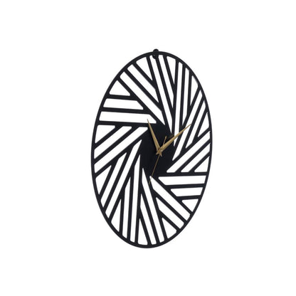 DFOLS Mistral Abstract Metal Wall Clock – Black 16 Inch