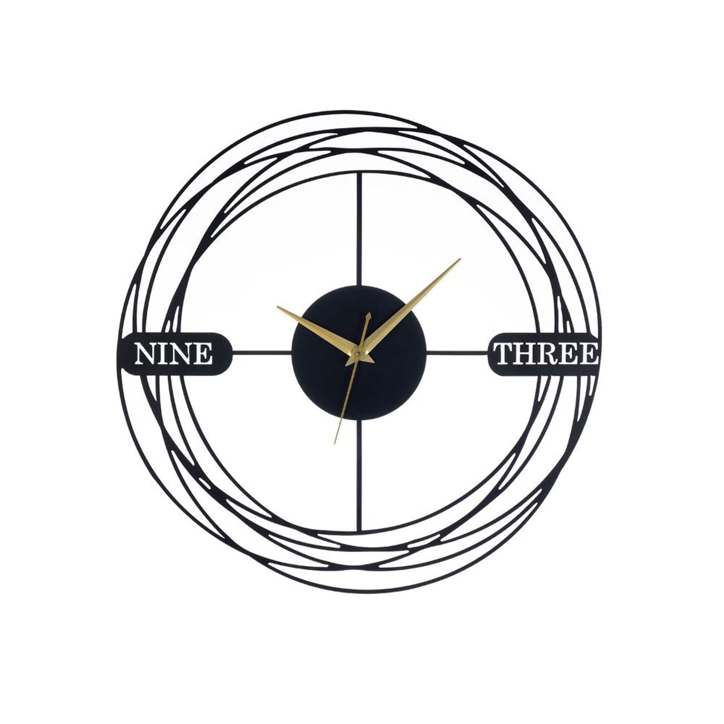 DFOLS Nebula Metal Wall Clock – Modern Black 16 Inch