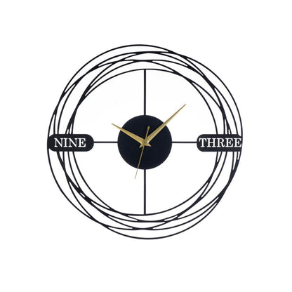 DFOLS Nebula Metal Wall Clock – Modern Black 16 Inch