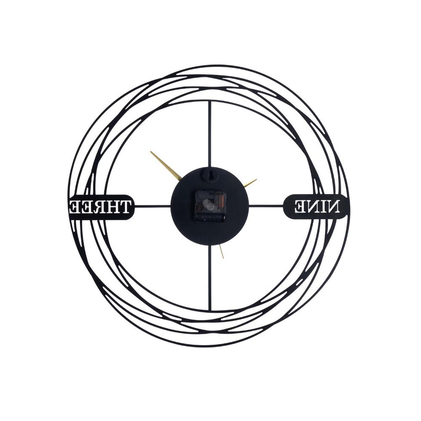 DFOLS Nebula Metal Wall Clock – Modern Black 16 Inch