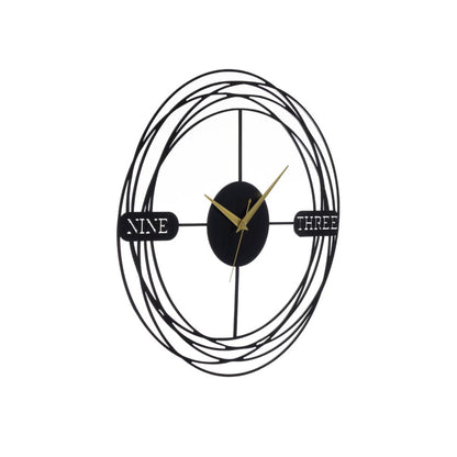 DFOLS Nebula Metal Wall Clock – Modern Black 16 Inch