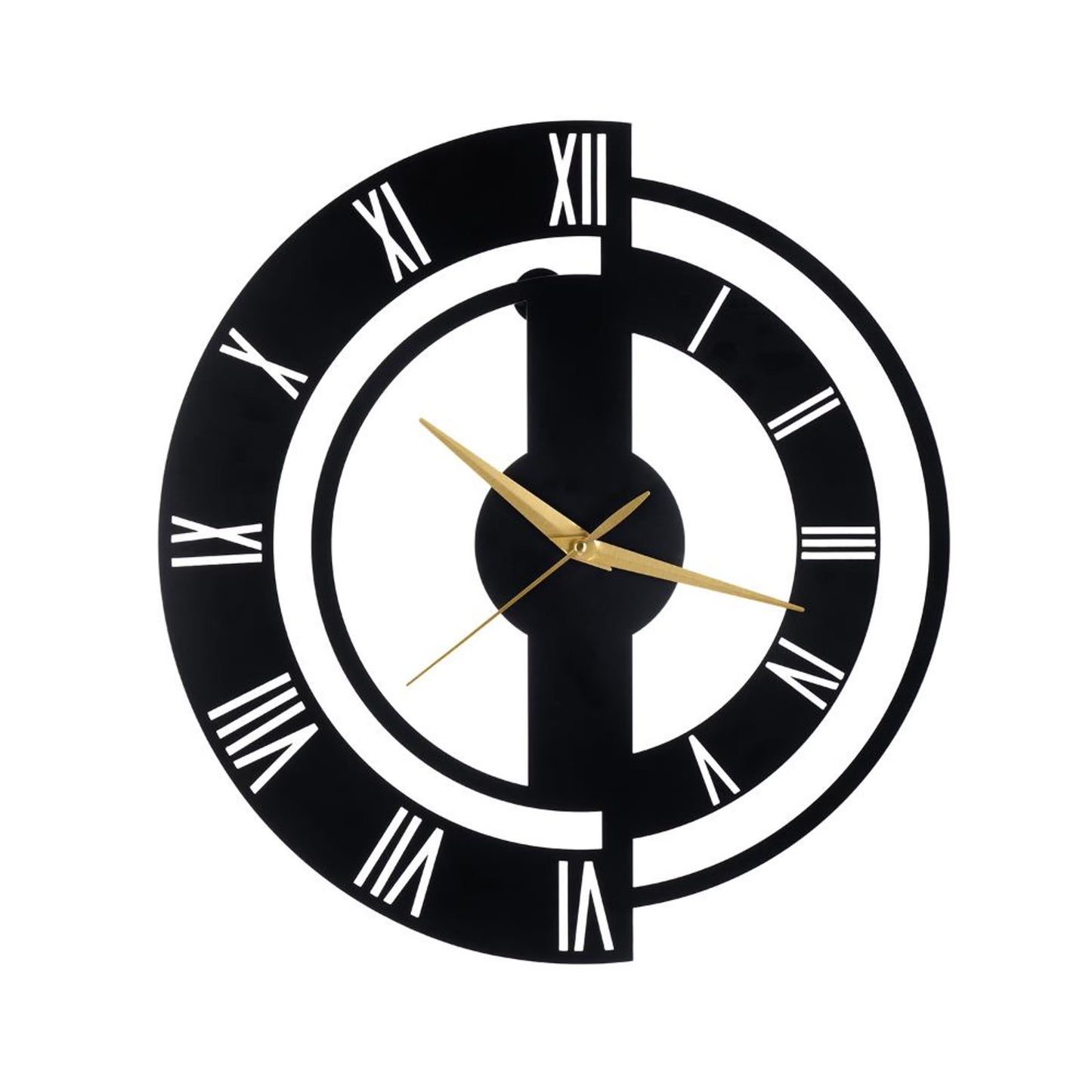 DFOLS Shadowfall Modern Metal Wall Clock – Black 20 Inch