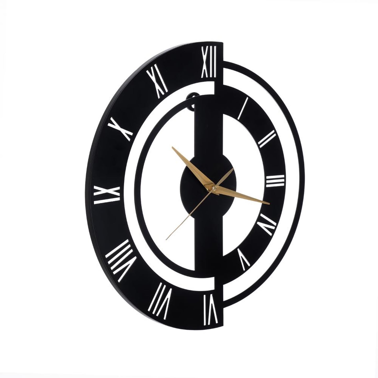 DFOLS Shadowfall Modern Metal Wall Clock – Black 20 Inch