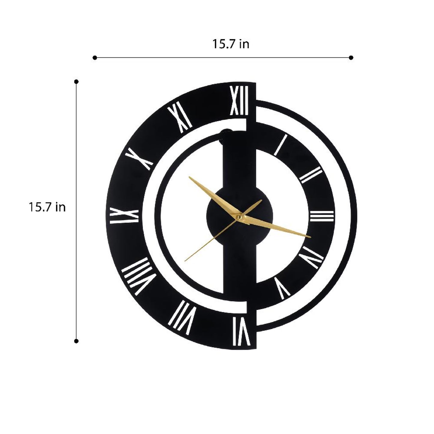 DFOLS Shadowfall Modern Metal Wall Clock – Black 20 Inch