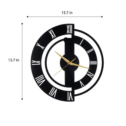 DFOLS Shadowfall Modern Metal Wall Clock – Black 20 Inch