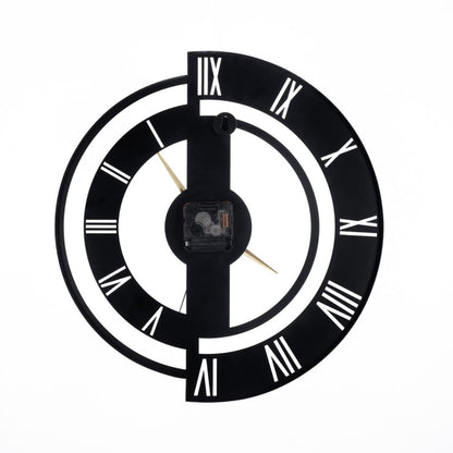 DFOLS Shadowfall Modern Metal Wall Clock – Black 20 Inch