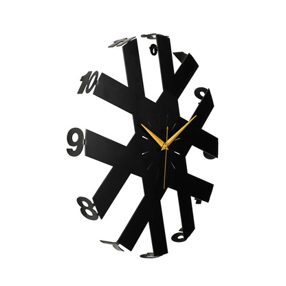 DFOLS Tempo Modern Metal Analog Wall Clock – Black Finish 20 Inch