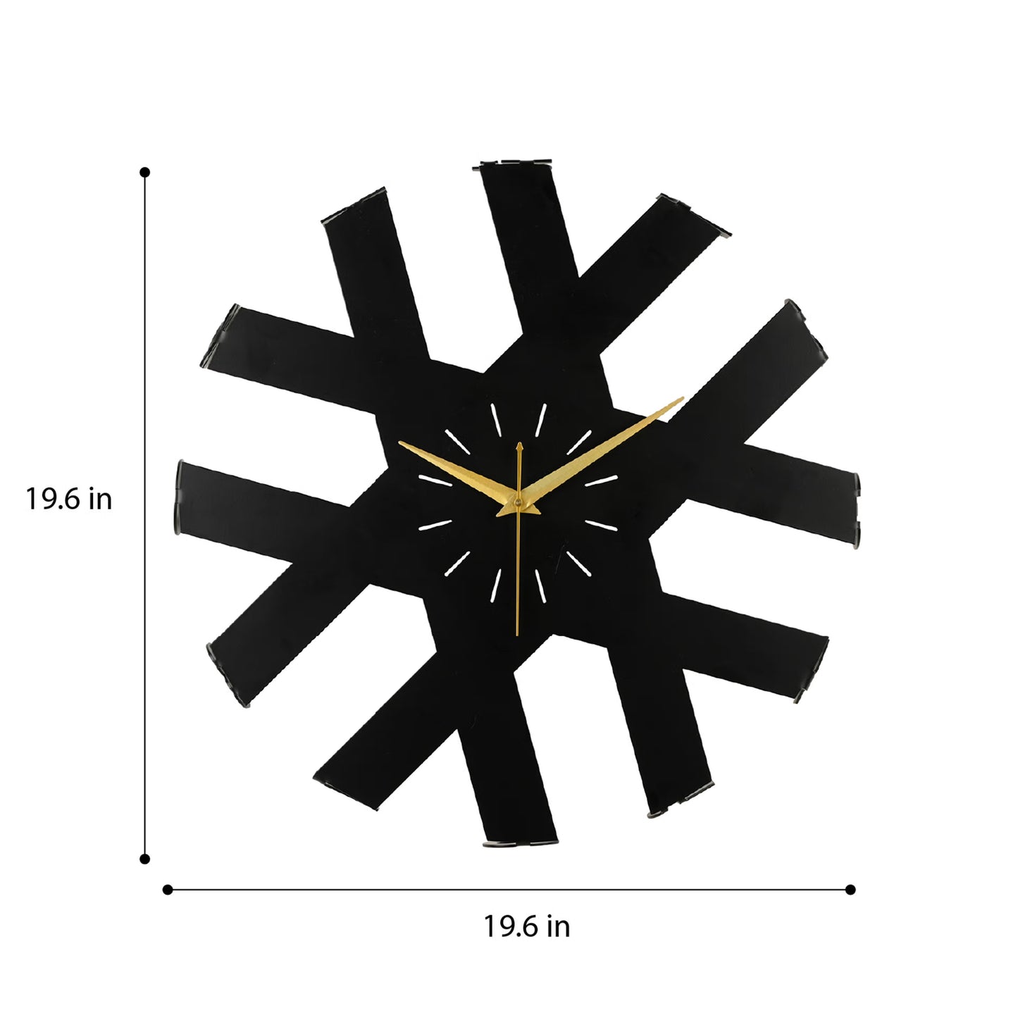 DFOLS Tempo Modern Metal Analog Wall Clock – Black Finish 20 Inch