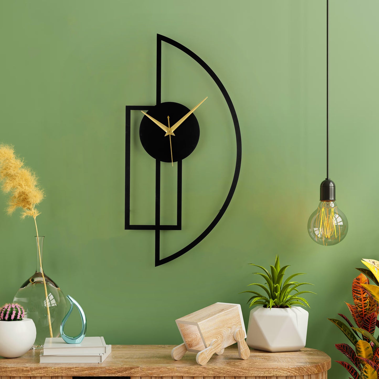 DFOLS Zentik Metal Wall Clock – Abstract Black 26 Inch