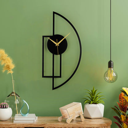 DFOLS Zentik Metal Wall Clock – Abstract Black 26 Inch