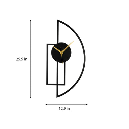 DFOLS Zentik Metal Wall Clock – Abstract Black 26 Inch