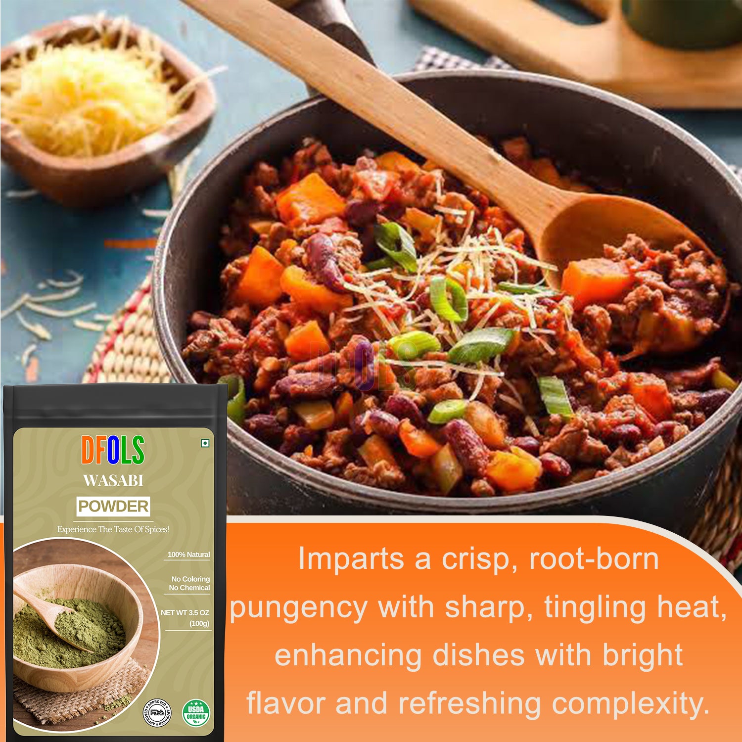 Japanese Wasabi Powder for Sushi – Pure Wasabia Japonica, Gluten-Free, Vegan | Authentic Wasabi Powder for Sushi, Wasabi Paste, Wasabi Mayo & Cooking - DFOLS