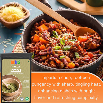 Japanese Wasabi Powder for Sushi – Pure Wasabia Japonica, Gluten-Free, Vegan | Authentic Wasabi Powder for Sushi, Wasabi Paste, Wasabi Mayo & Cooking - DFOLS