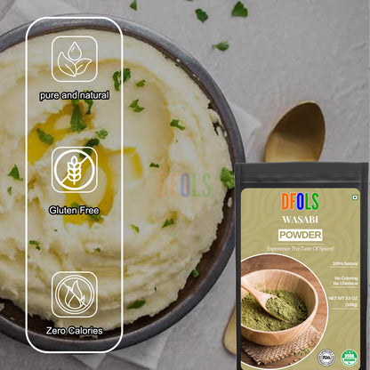 Japanese Wasabi Powder for Sushi – Pure Wasabia Japonica, Gluten-Free, Vegan | Authentic Wasabi Powder for Sushi, Wasabi Paste, Wasabi Mayo & Cooking - DFOLS