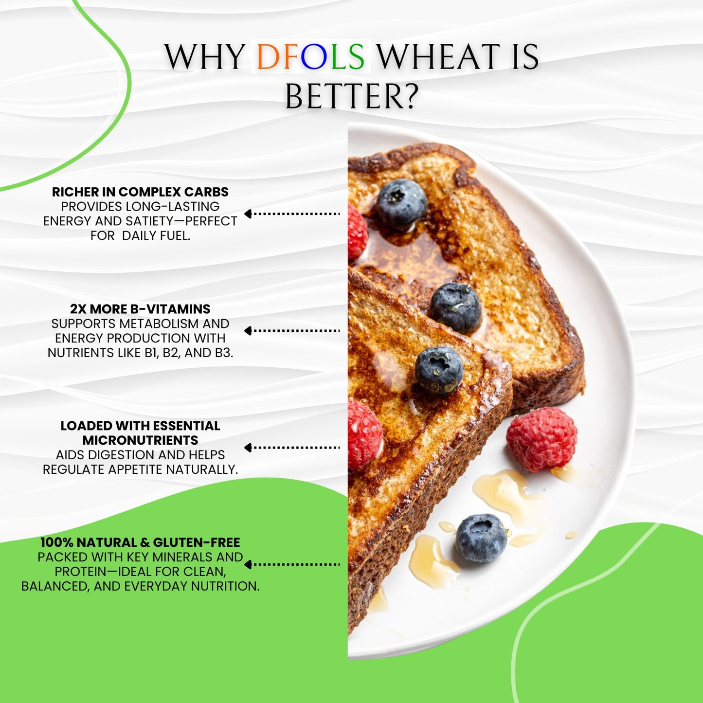 DFOLS Premium Organic Wheat | Natural, Non-GMO, Hand-Picked Grains | High in Protein, Fiber & Iron | Ideal for Rotis, Breads & Healthy Cooking