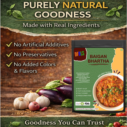 Baingan Bharta | Classic Indian Roasted Brinjal Curry | Microwaveable Ready Meal | Vegetarian | Rich Smoky Flavor | Authentic Home-Style Taste