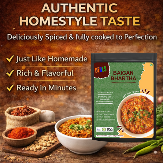 Baingan Bharta | Classic Indian Roasted Brinjal Curry | Microwaveable Ready Meal | Vegetarian | Rich Smoky Flavor | Authentic Home-Style Taste