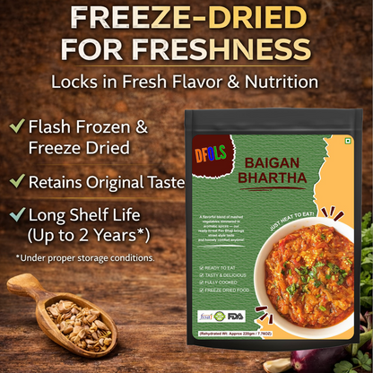 Baingan Bharta | Classic Indian Roasted Brinjal Curry | Microwaveable Ready Meal | Vegetarian | Rich Smoky Flavor | Authentic Home-Style Taste