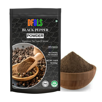 Fine Ground Black Pepper Powder – Strong Aroma & Bold Flavour | Great for Curries, BBQ, Sauces, Soups & Everyday Seasoning - DFOLS
