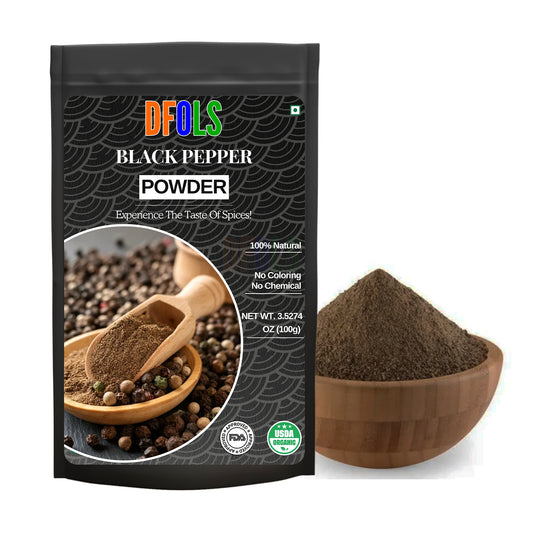 Fine Ground Black Pepper Powder – Strong Aroma & Bold Flavour | Great for Curries, BBQ, Sauces, Soups & Everyday Seasoning - DFOLS