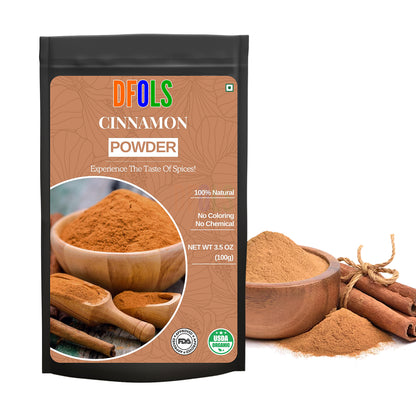 Premium Cinnamon Powder | Aromatic Sweet Spice for Cooking, Baking, Curries, Desserts & Beverages | Perfect for Smoothies, Chai, Coffee & Wellness Remedies | Fresh & Pure - DFOLS