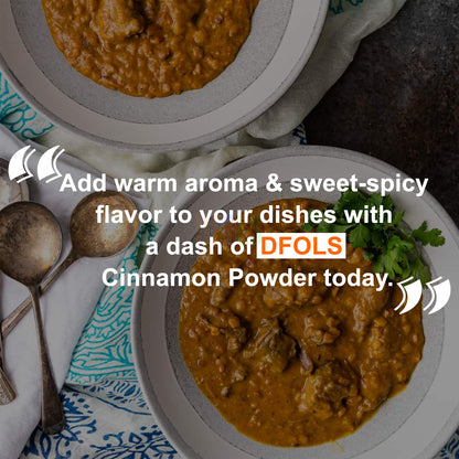 Premium Cinnamon Powder | Aromatic Sweet Spice for Cooking, Baking, Curries, Desserts & Beverages | Perfect for Smoothies, Chai, Coffee & Wellness Remedies | Fresh & Pure - DFOLS