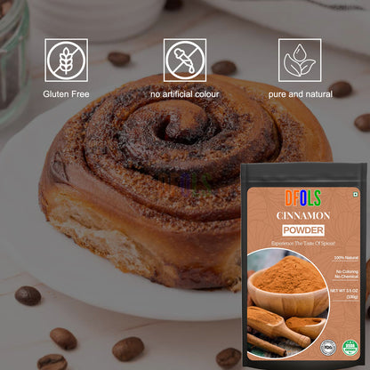Premium Cinnamon Powder | Aromatic Sweet Spice for Cooking, Baking, Curries, Desserts & Beverages | Perfect for Smoothies, Chai, Coffee & Wellness Remedies | Fresh & Pure - DFOLS