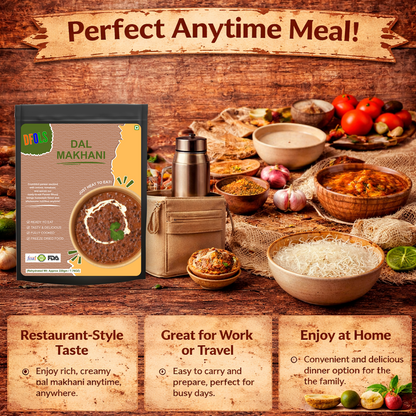 Dal Makhani | Creamy Black Lentils in Buttery Tomato Gravy | Ready-to-Eat Indian Vegetarian Meal | No Preservatives | Shelf-Stable Pack | Authentic North Indian Flavor
