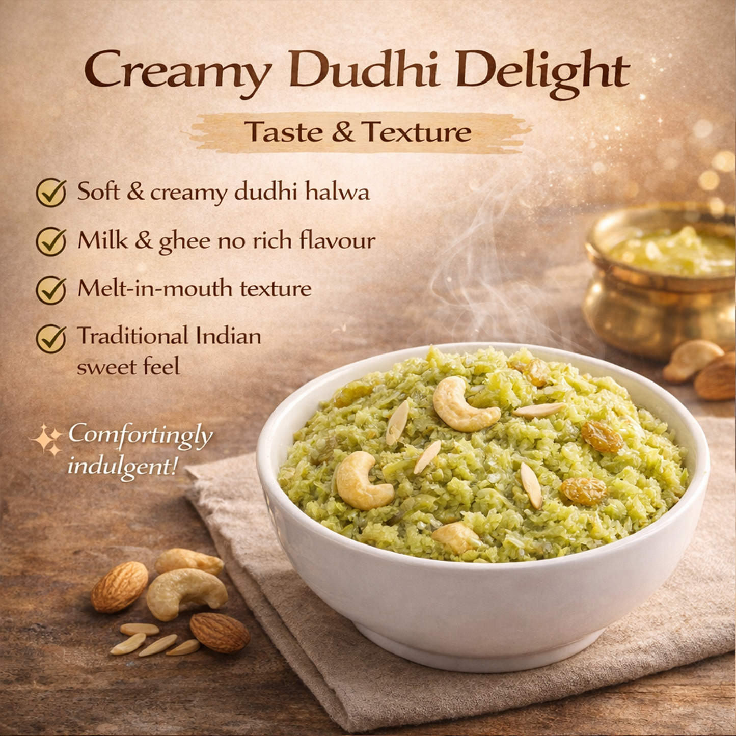 Dudhi Halwa | Authentic North Indian Bottle Gourd Dessert | Ghee-Cooked, Rich & Flavourful | 100% Vegetarian | Traditional Indian Sweet | Fresh & Premium Quality