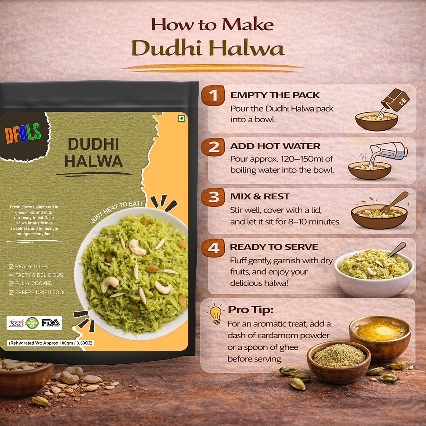 Dudhi Halwa | Authentic North Indian Bottle Gourd Dessert | Ghee-Cooked, Rich & Flavourful | 100% Vegetarian | Traditional Indian Sweet | Fresh & Premium Quality