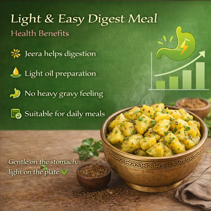 Jeera Aloo | Ready-to-Eat Cumin-Spiced Potato Curry | Authentic Indian Flavour | Heat & Serve Meal | Fresh, Tasty & Convenient Vegetarian Dish