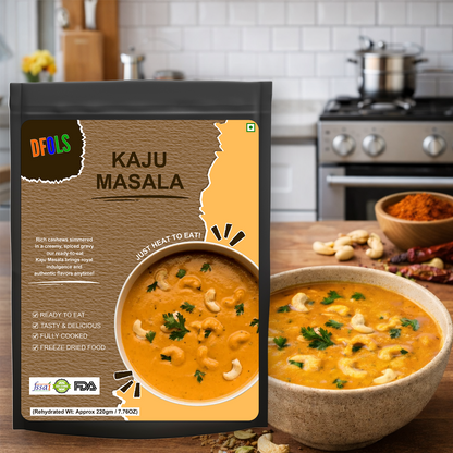 Kaju Masala Ready Meal | Rich Cashew Curry in Buttery Tomato Gravy | Authentic Indian Flavor | Microwaveable, Ready-to-Eat Instant Meal