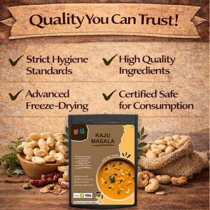 Kaju Masala Ready Meal | Rich Cashew Curry in Buttery Tomato Gravy | Authentic Indian Flavor | Microwaveable, Ready-to-Eat Instant Meal