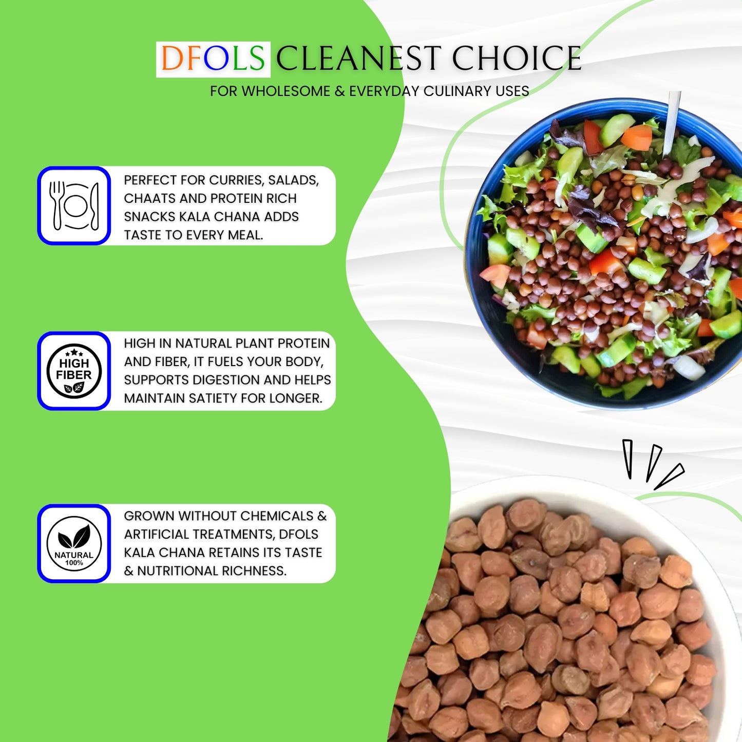 Organic Kala Chana | Natural Black Chickpeas | High Protein, Fiber-Rich | Pesticide-Free, Hand-Picked Premium Pulses for Healthy Cooking & Balanced Diet