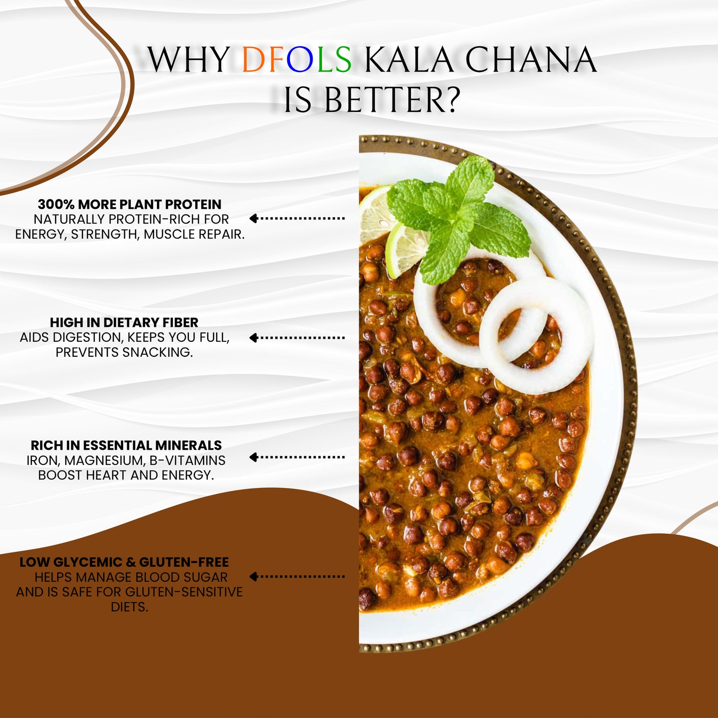 DFOLS Kala Chana Black Chickpeas Protein Rich  0.55lb 8.82oz 250g  黒ひよこ豆