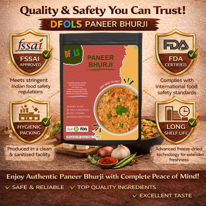 Paneer Bhurji Ready-to-Eat | High-Protein Indian Cottage Cheese Meal | Instant Vegetarian Dish | No Preservatives | Shelf-Stable Pack | Authentic Spicy Flavour