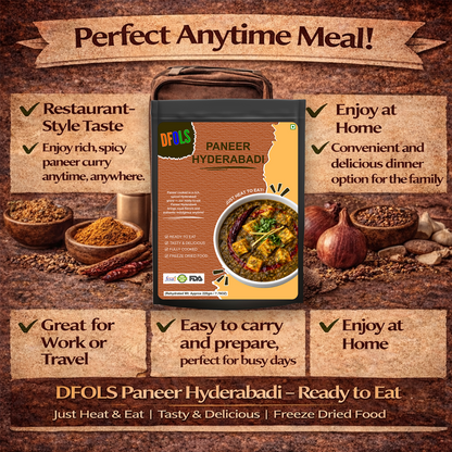 Paneer Hyderabadi | Rich Indian Cottage Cheese Curry with Cashew & Authentic Spice Blend | Ready-to-Eat Instant Meal | Vegetarian | No Preservatives | Shelf-Stable Pack