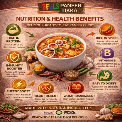 Paneer Tikka | Restaurant-Style Grilled Cottage Cheese Bites | Ready in Minutes | Vegetarian | No Preservatives | Shelf-Stable Snack | Premium Indian Flavour