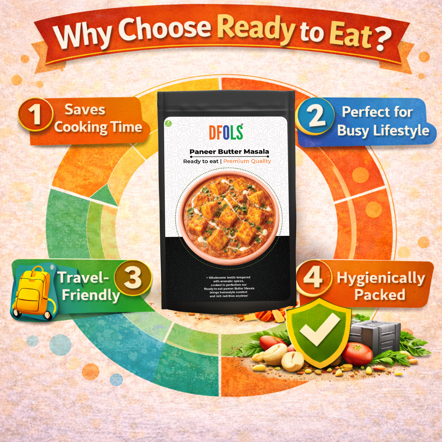 Dfols Paneer Butter Masala Ready to Eat Creamy Curry 7.76oz 220g パニールバターマサラ