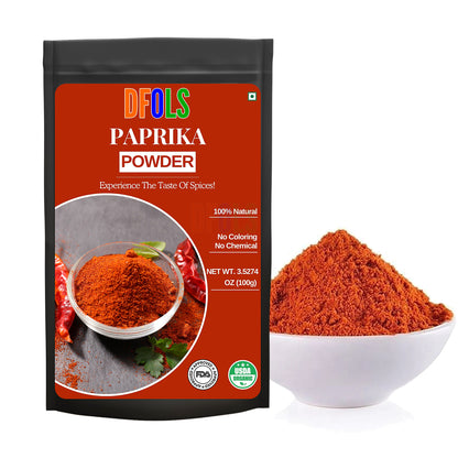 dfols Paprika Powder 100g (3.5oz / 0.22lb) Pure Natural Indian Spice – パプリカパウダー
