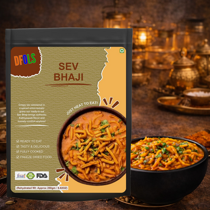 Sev Bhaji | Authentic Maharashtrian Curry with Spicy Gravy & Crunchy Sev | Ready to Eat | Heat & Serve Meal | Traditional Indian Flavor | Convenient Pack
